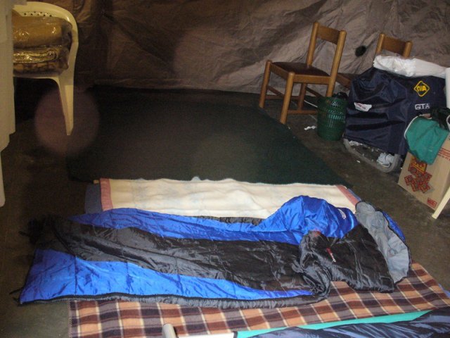 i sacchi a pelo nella tenda