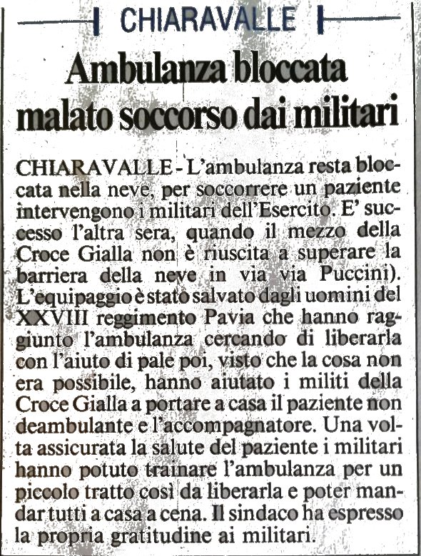 Articolo del Messaggero
