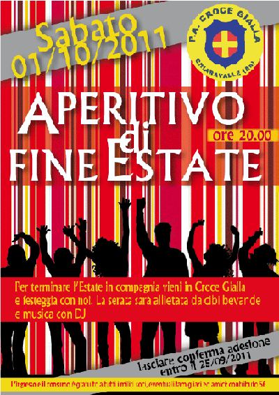sabato primo ottobre 2011 alle 20h00: aperitivo di finestate in sede