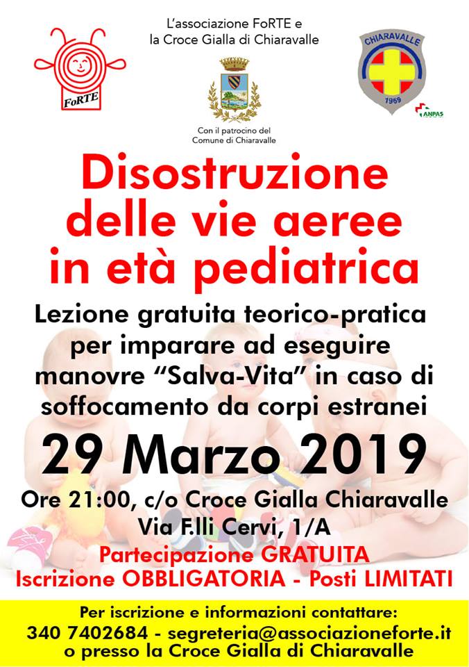 Corso disostruzione pediatrico 29 marzo 2019